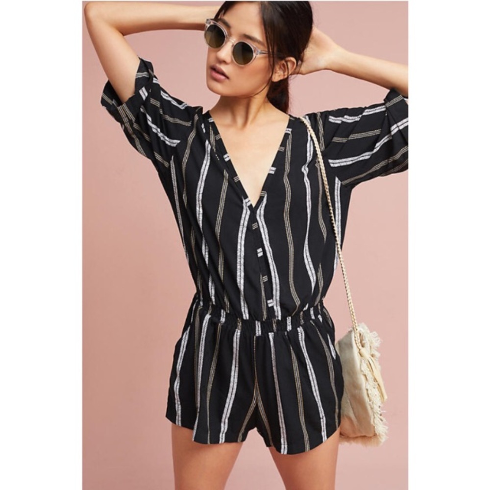 NWOT Anthropologie Beachgold Ancona Striped Romper